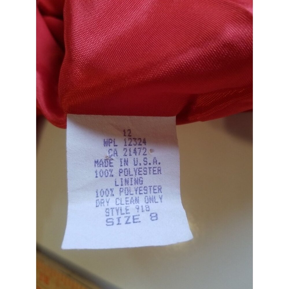Howard Wolf Maxi Dress 12 Detachable Vest Long Sleeve Trim Buttons Red Vintage - Picture 15 of 15